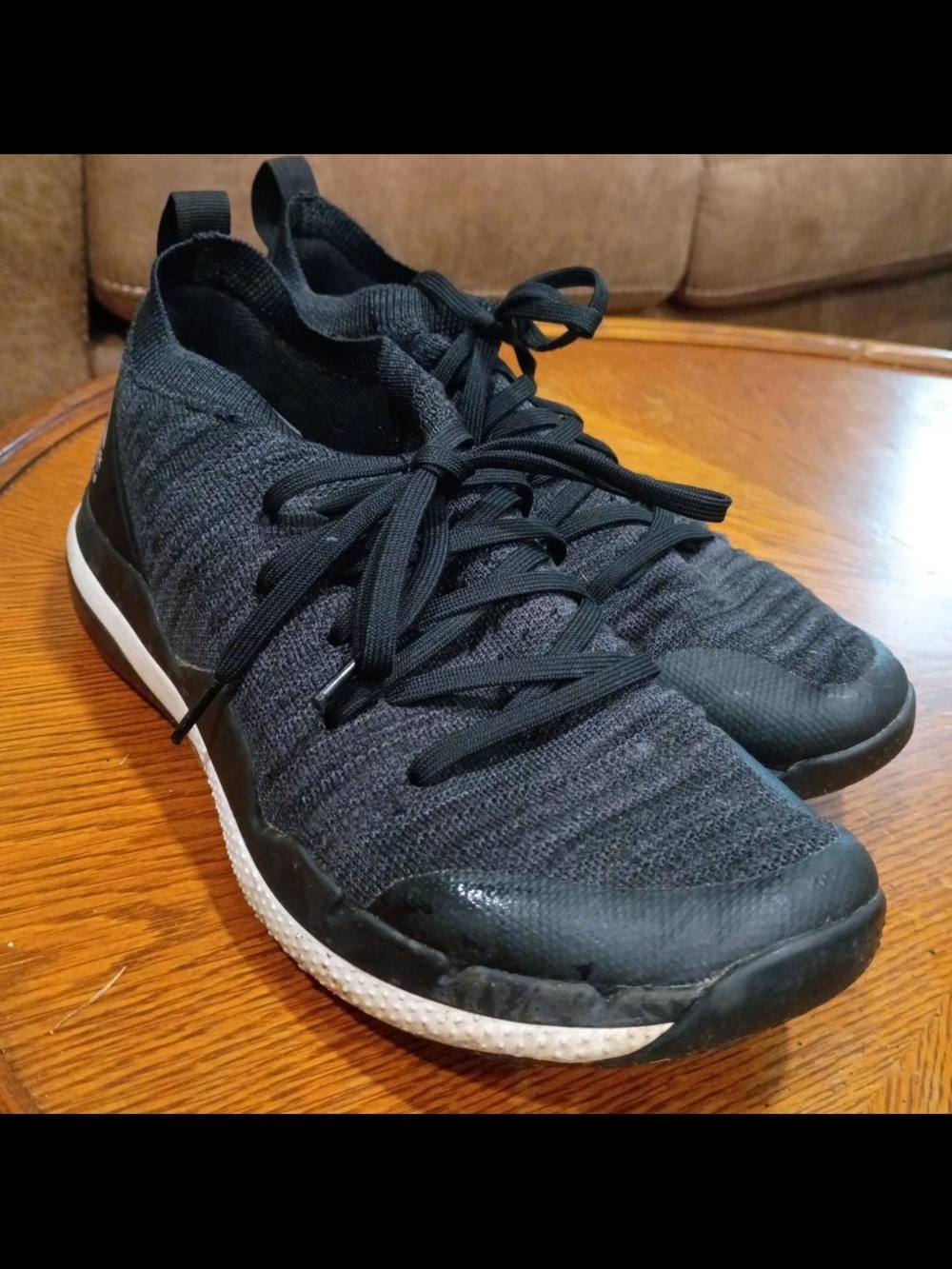 Women's Reebok Black Knit Lace-Up Athletic Shoes